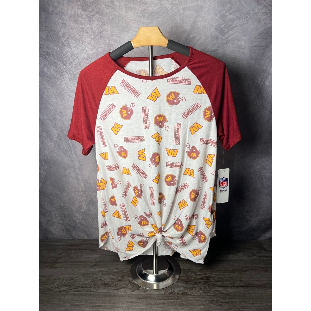 NFL Teens NWT Washington Commanders Raglan Style Top Knot Front Detail Size Med